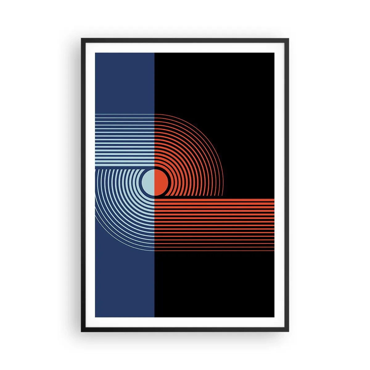 Plakat w czarnej ramie - W geometrycznym uścisku - 70x100 cm