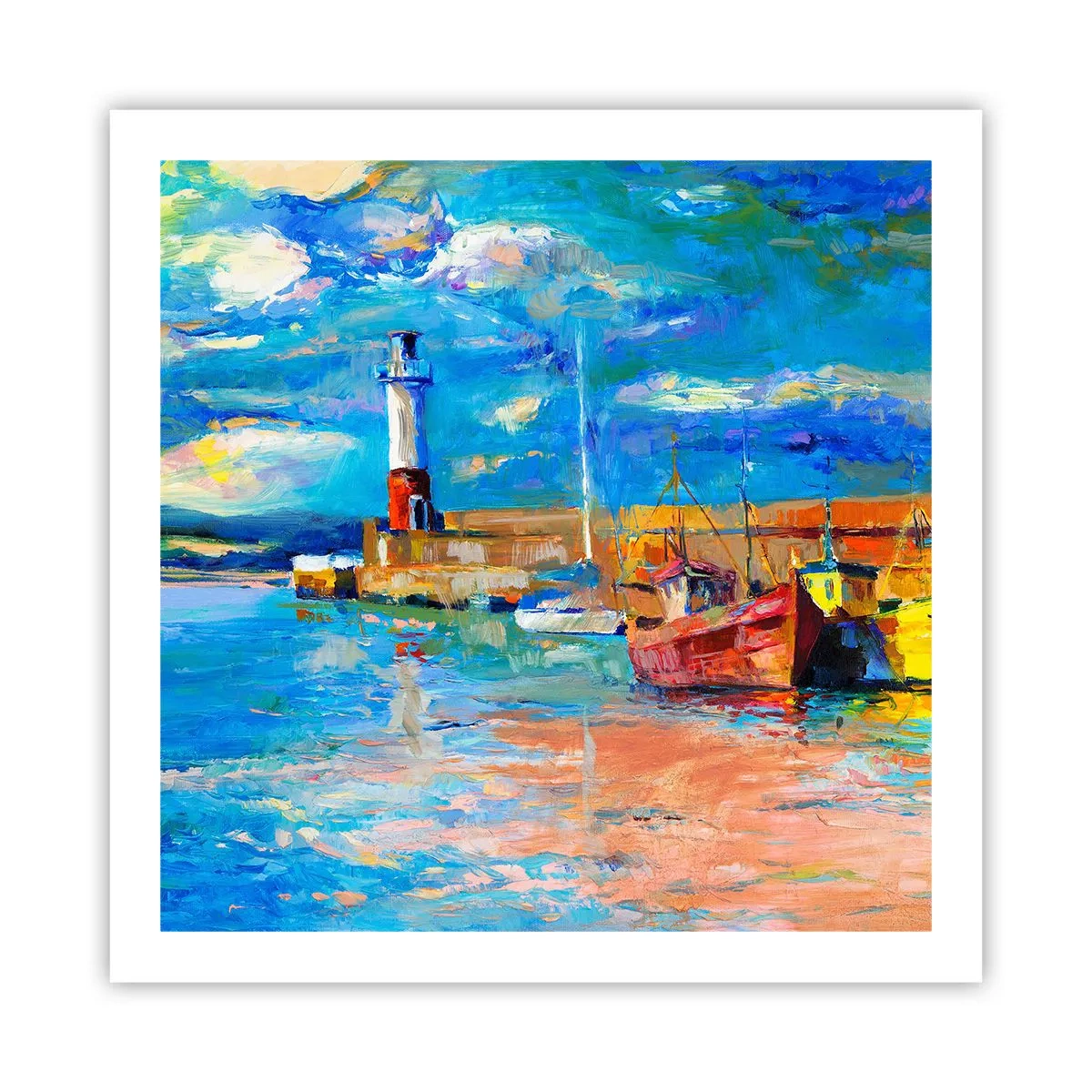 Plakat - Popołudnie w tęczowej zatoce - 60x60 cm