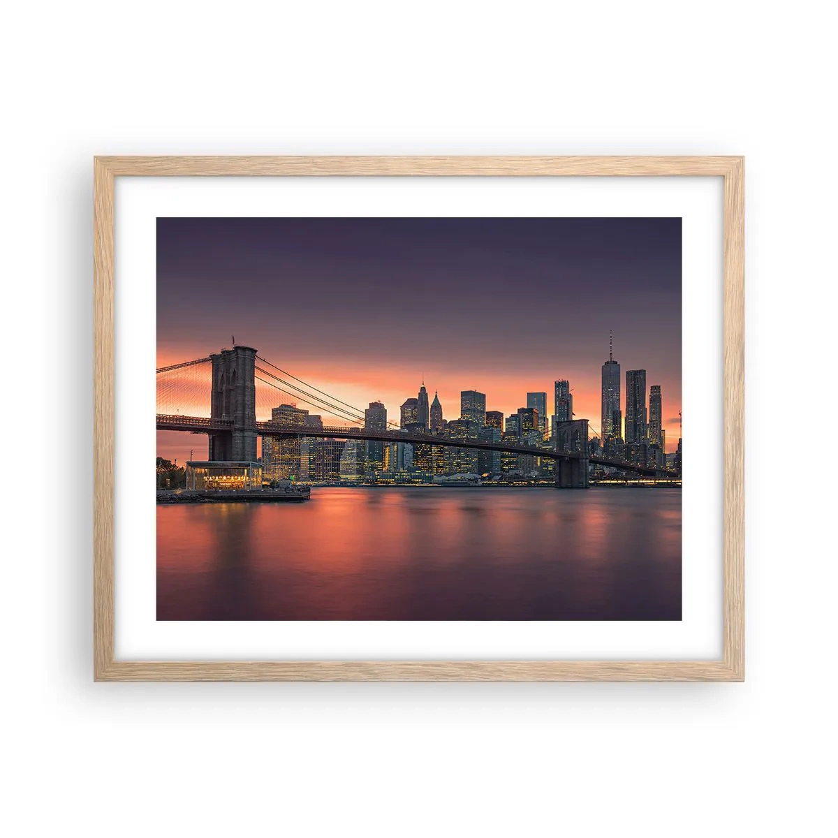 Plakat w ramie jasny dąb - Zatopione w  liliowej ciszy - 50x40 cm