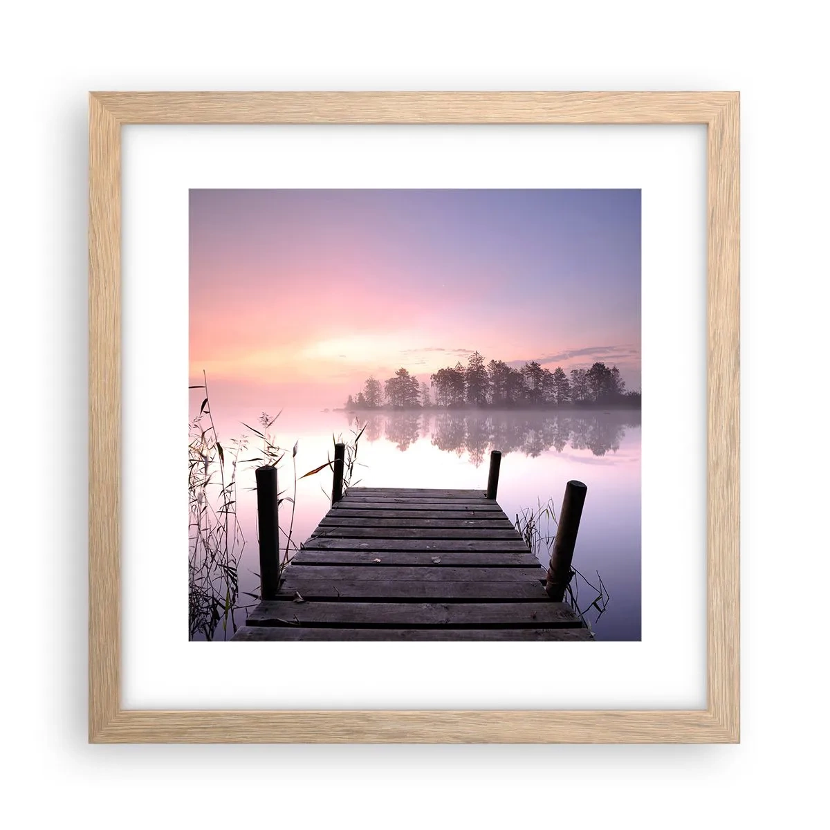 Plakat w ramie jasny dąb - Z liliowej mgły... - 30x30 cm