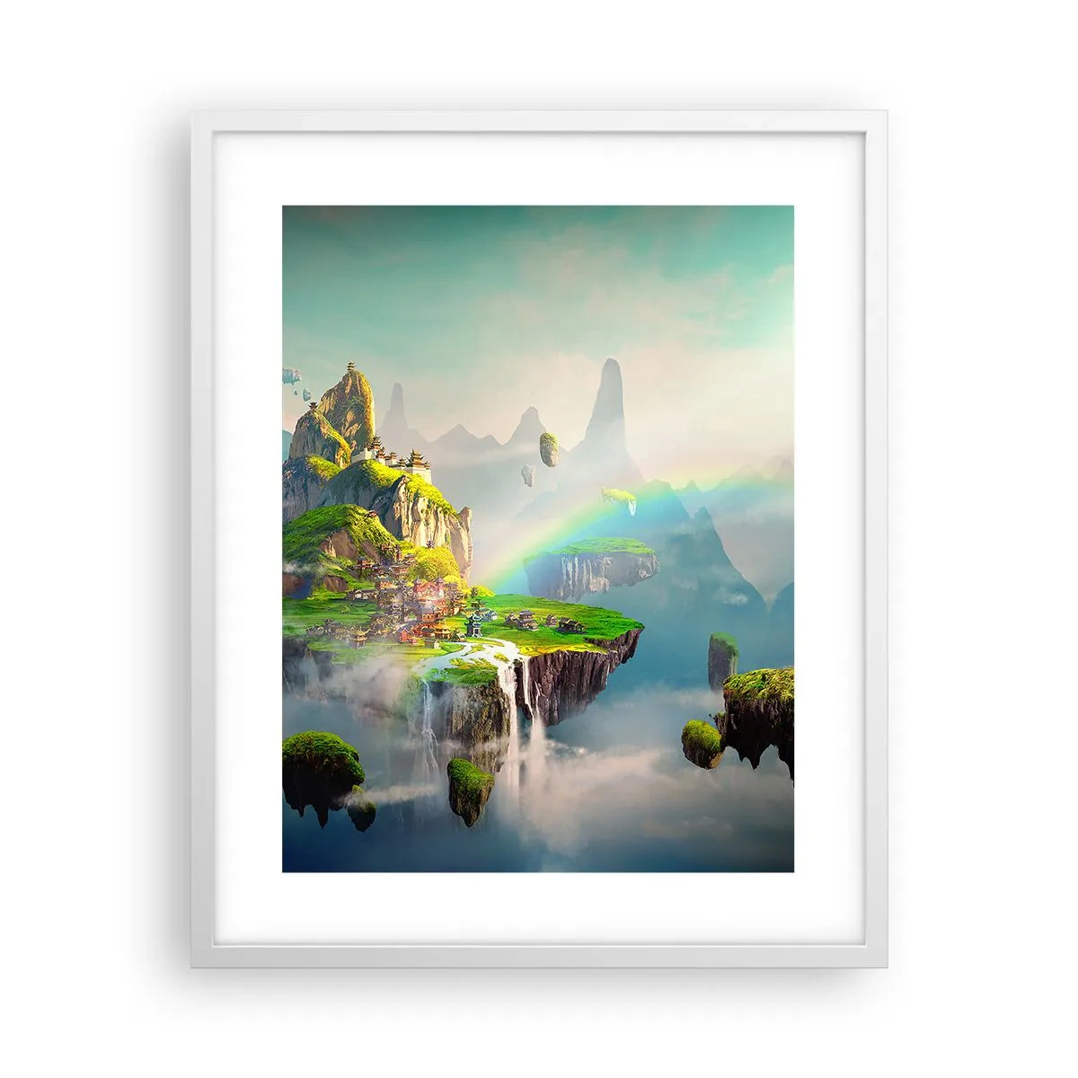 Plakat w białej ramie - Śródniebie - wyspy szczęśliwe - 40x50 cm