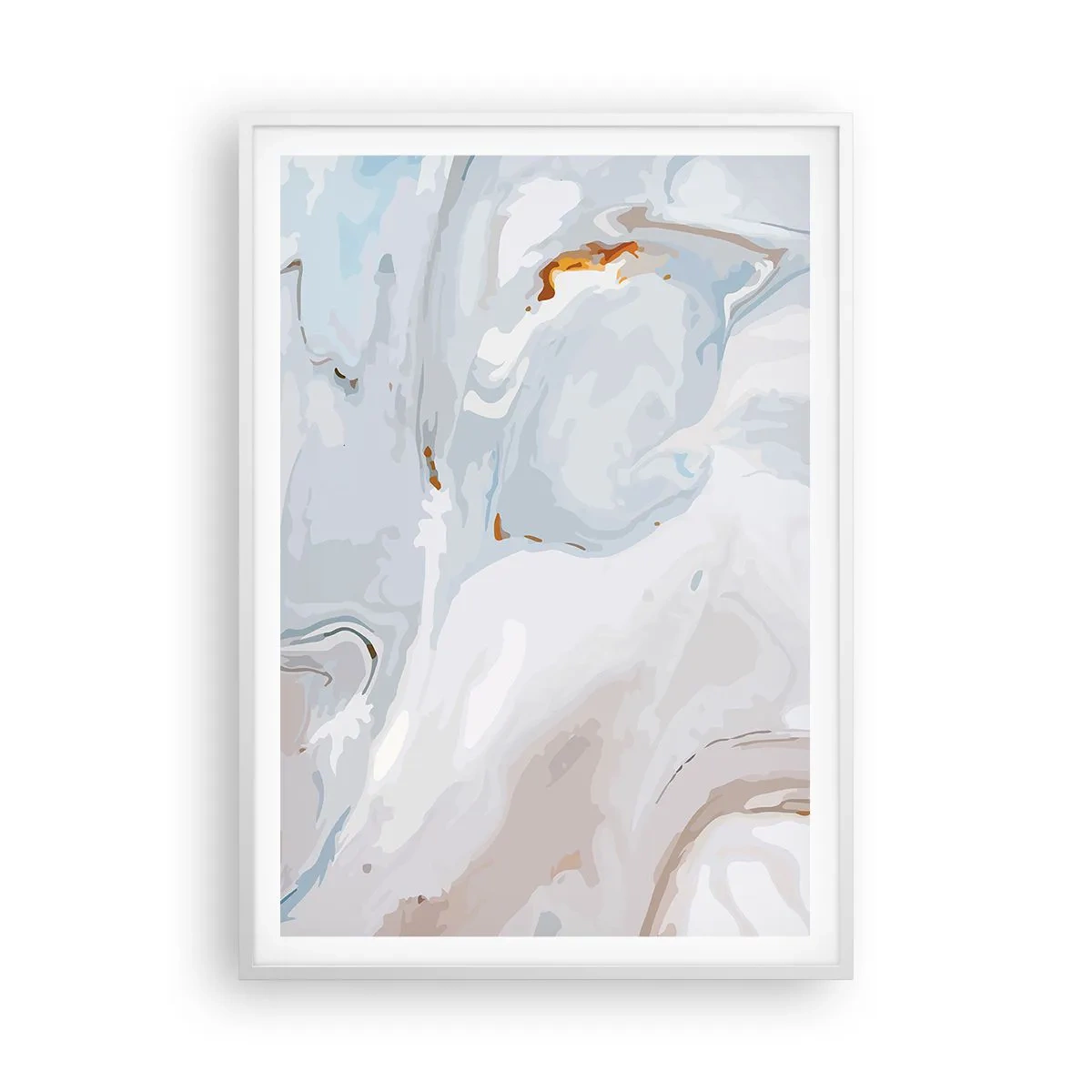 Plakat w białej ramie - Biel wypiętrzona - 70x100 cm