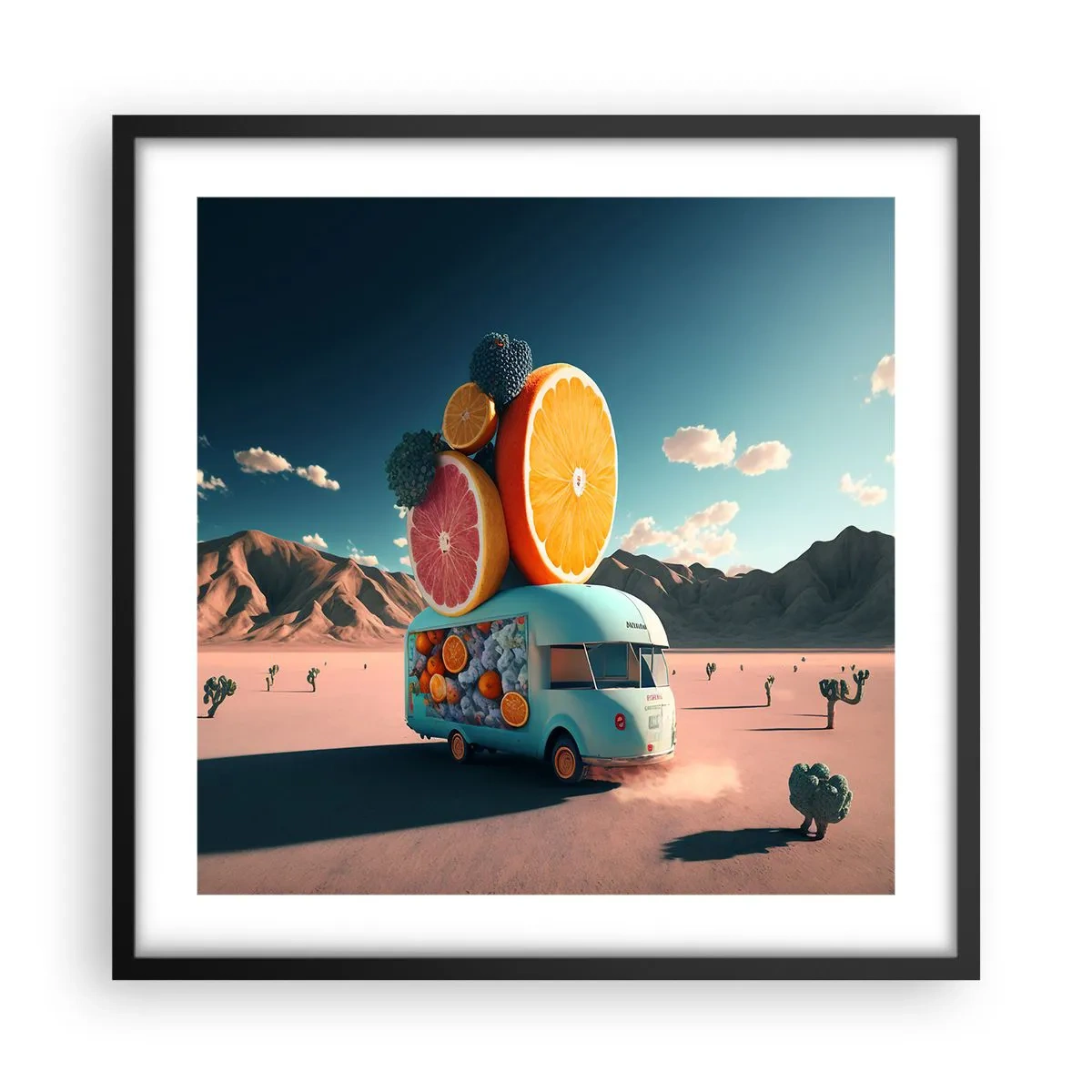 Plakat w czarnej ramie - Smak wakacji - 50x50 cm