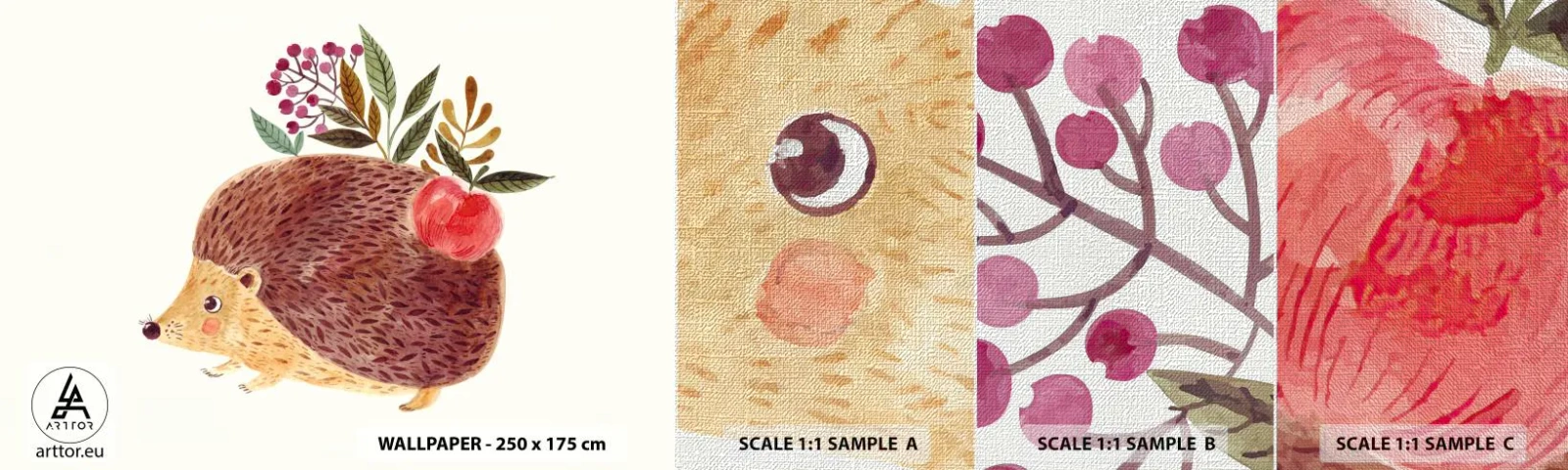 Fototapeta Próbka Premium Canvas - I już mnie lubisz - Jeż, Dla Dzieci, Pokój Dziecięcy - 100x30 cm