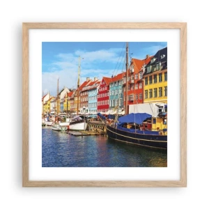 Plakat w ramie jasny dąb - Radosne nabrzeże - 40x40 cm