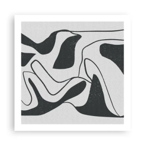 Plakat - Abstrakcyjna zabawa w labiryncie - 60x60 cm