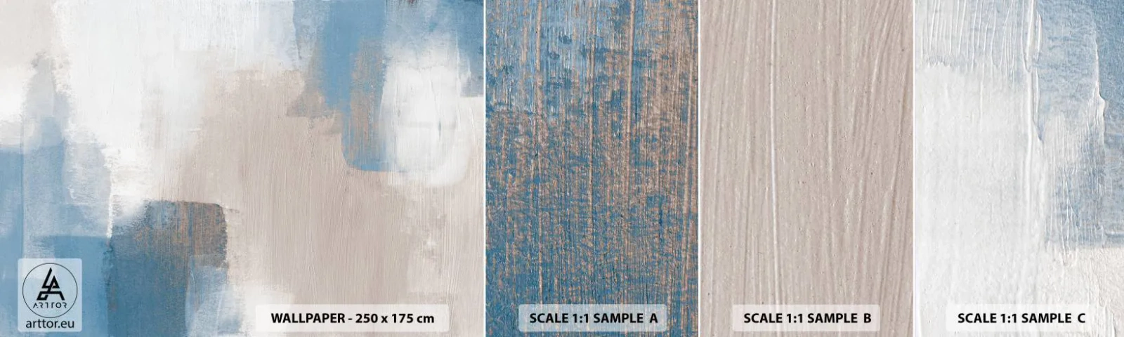 Fototapeta Próbka Standard Eco - Abstrakcja różowa za zasłoną błękitu - Sztuka, Współczesny, Farby - 100x30 cm