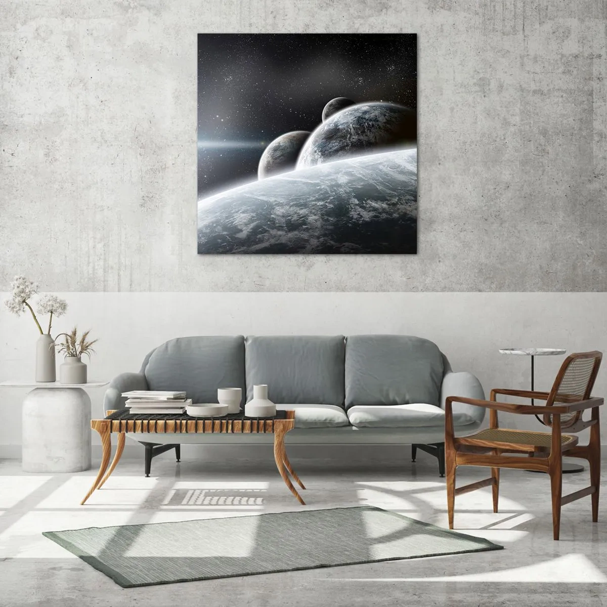 Obraz na szkle - Kosmiczna muzyka sfer - 40x40 cm