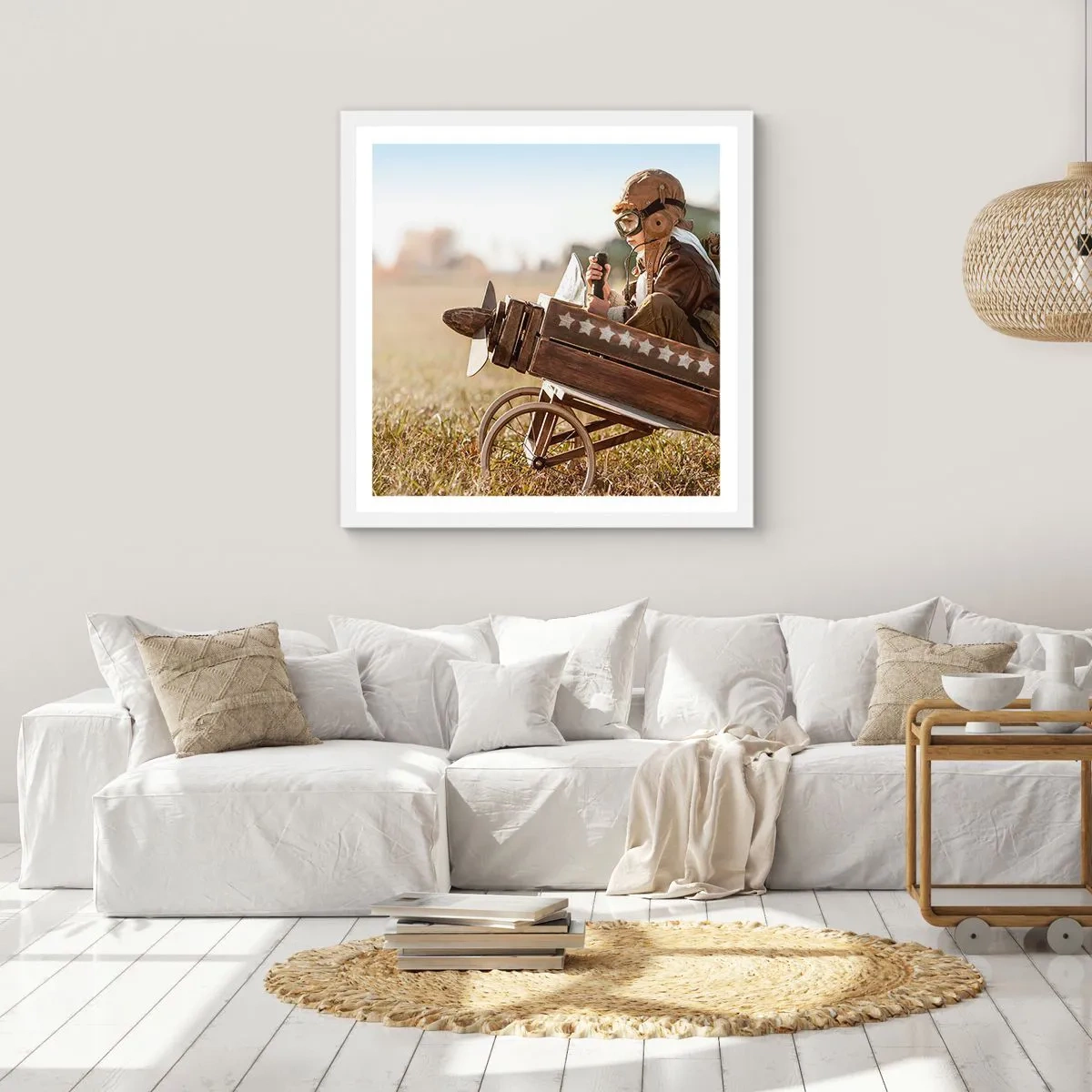 Plakat w białej ramie - Start ku marzeniu - 30x30 cm