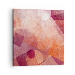 Obraz na płótnie - Przekształcenia geometryczne w różu - 70x70 cm