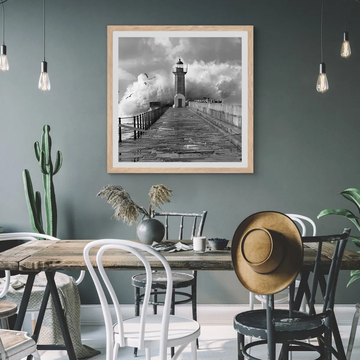 Plakat w ramie jasny dąb - Nieustraszona - 40x40 cm