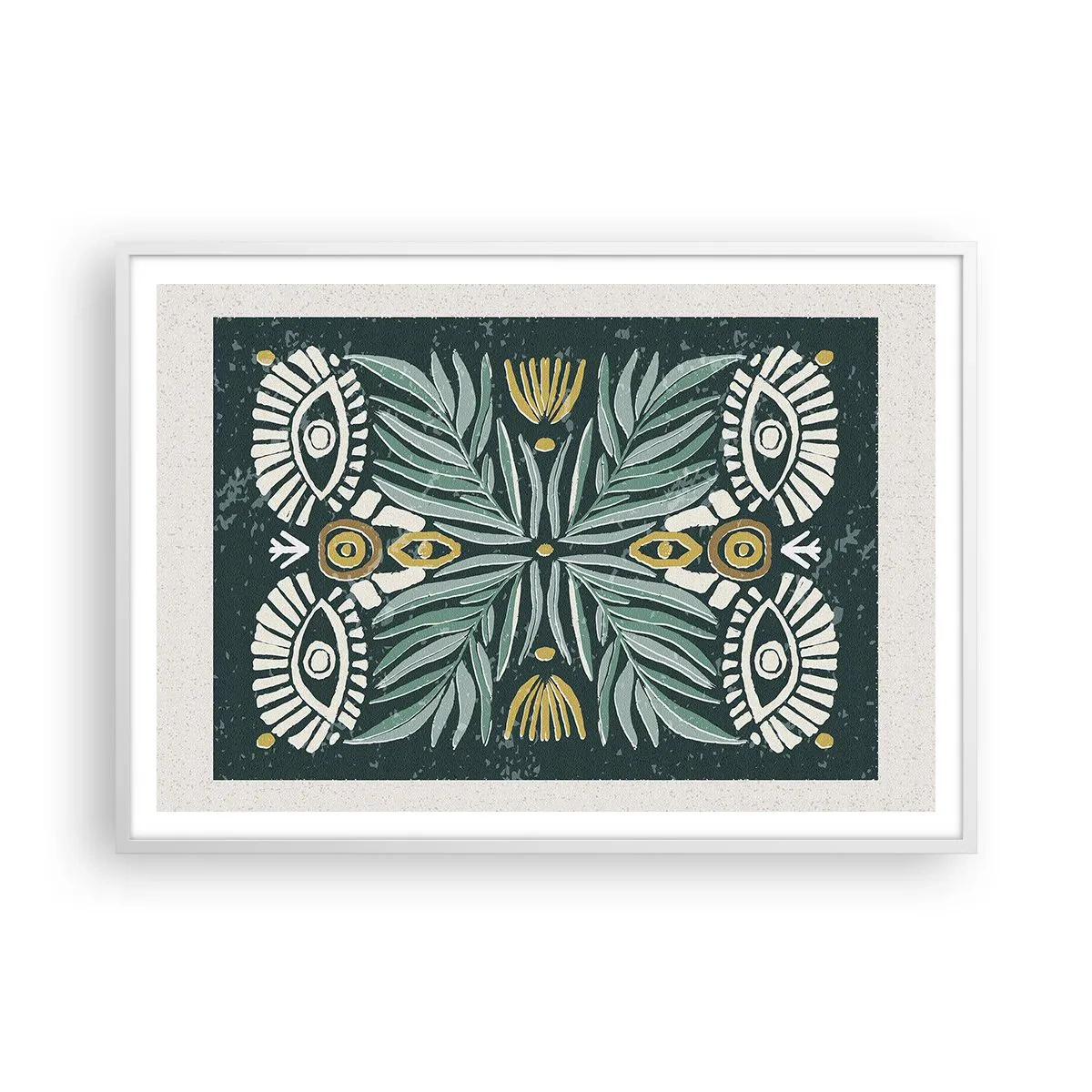 Plakat w białej ramie - Jak ludowa wycinanka - 100x70 cm