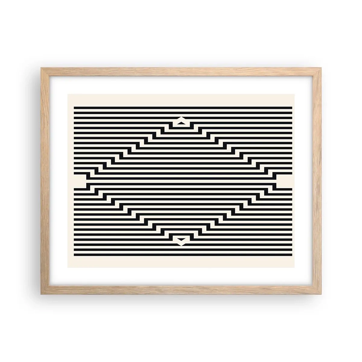 Plakat w ramie jasny dąb - Geometryczna iluzja - 50x40 cm