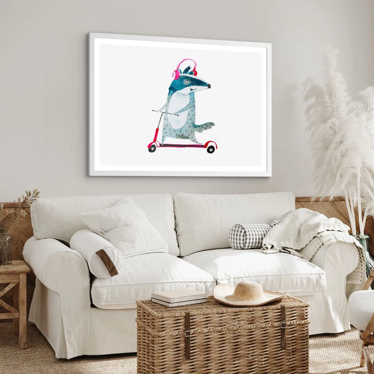 Plakat w białej ramie - Borsucze radości - 40x30 cm