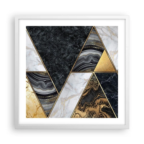 Plakat w białej ramie - Kamień przy kamieniu - 50x50 cm