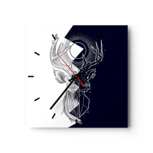 Zegar ścienny - Geometria i natura w symbolicznej kompozycji - 30x30cm - Walka i jedność przeciwieństw - Nowoczesna dekoracja ścienna do salonu i sypialni ARTTOR