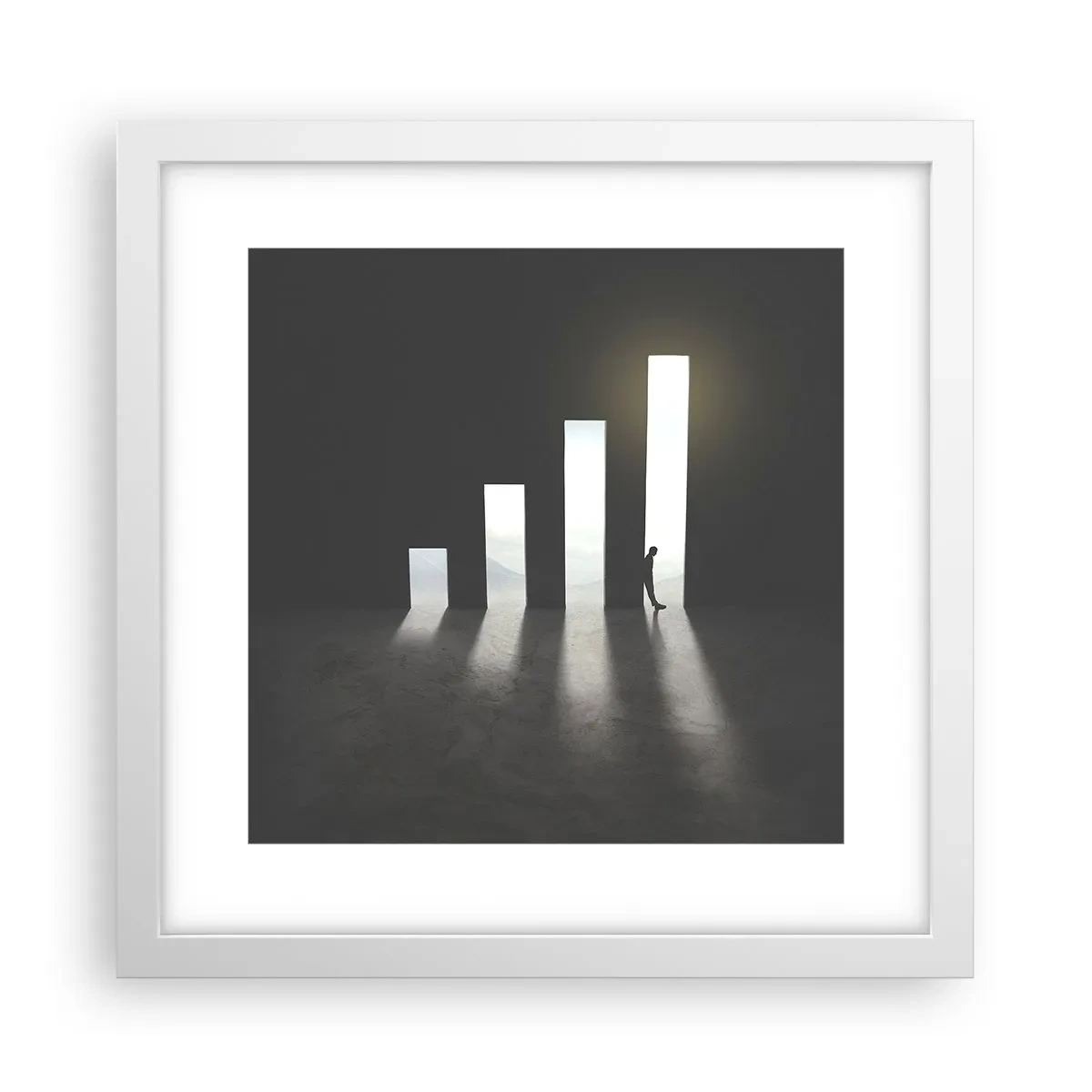 Plakat w białej ramie - Sukces – impresja - 30x30 cm