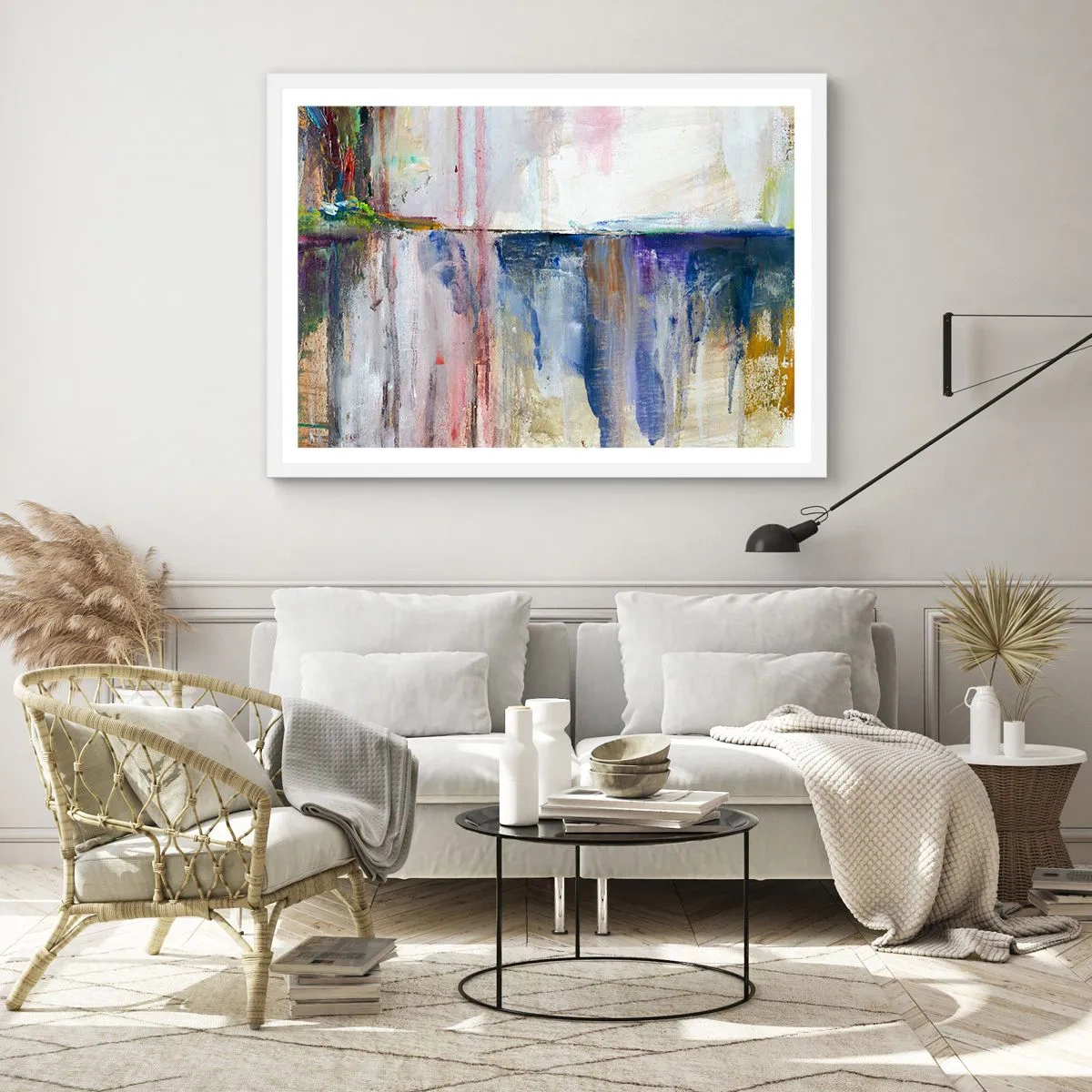 Plakat w białej ramie - Barwne wrażenia i skojarzenia - 100x70 cm