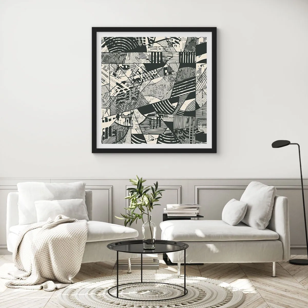 Plakat w czarnej ramie - Dynamika współczesności - 40x40 cm