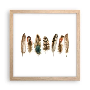 Plakat w ramie jasny dąb - Pierzasta wariacja - 30x30 cm