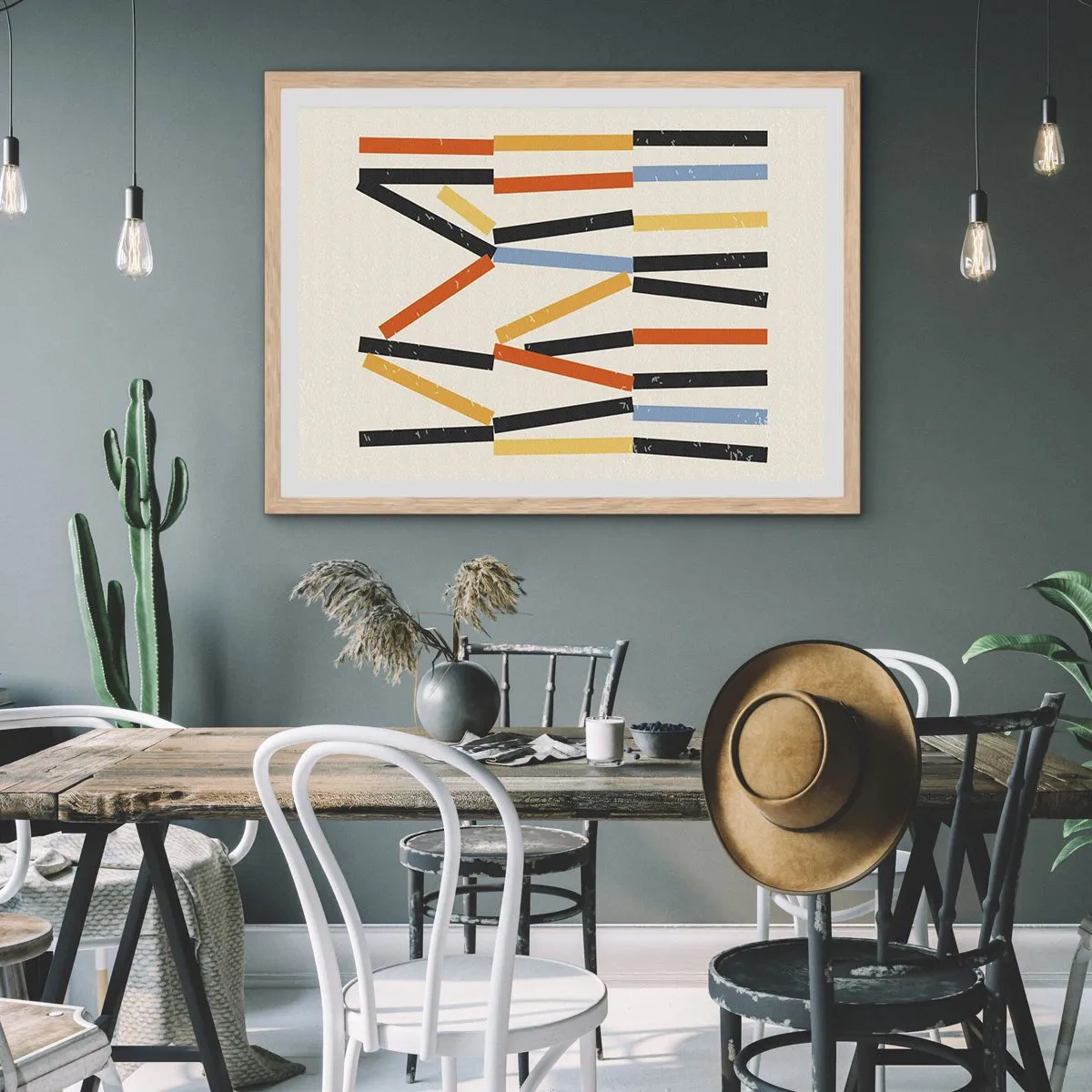 Plakat w ramie jasny dąb - Kompozycja na poziomie - 70x50 cm