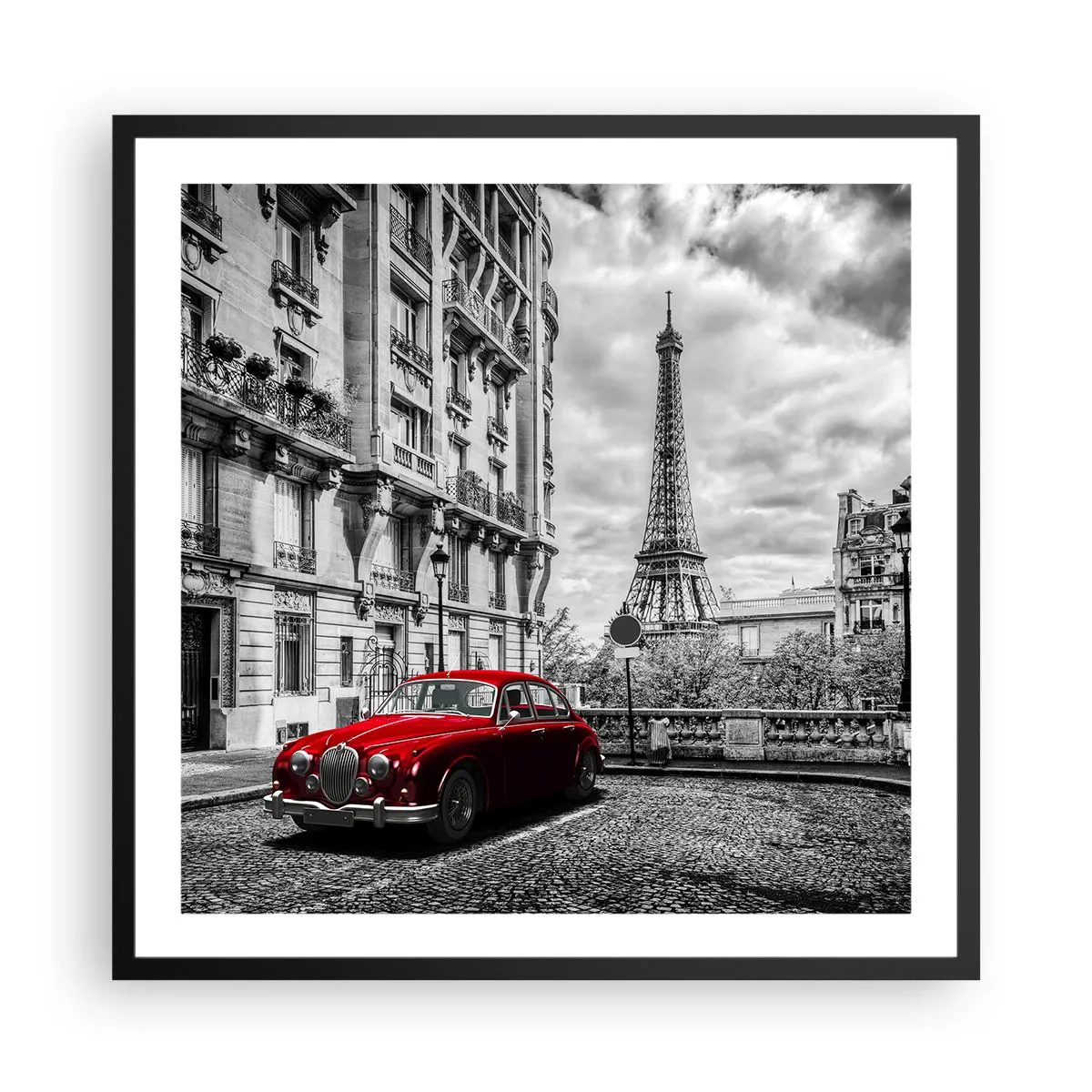 Plakat w czarnej ramie - Drapieżnik w mieście - 60x60 cm