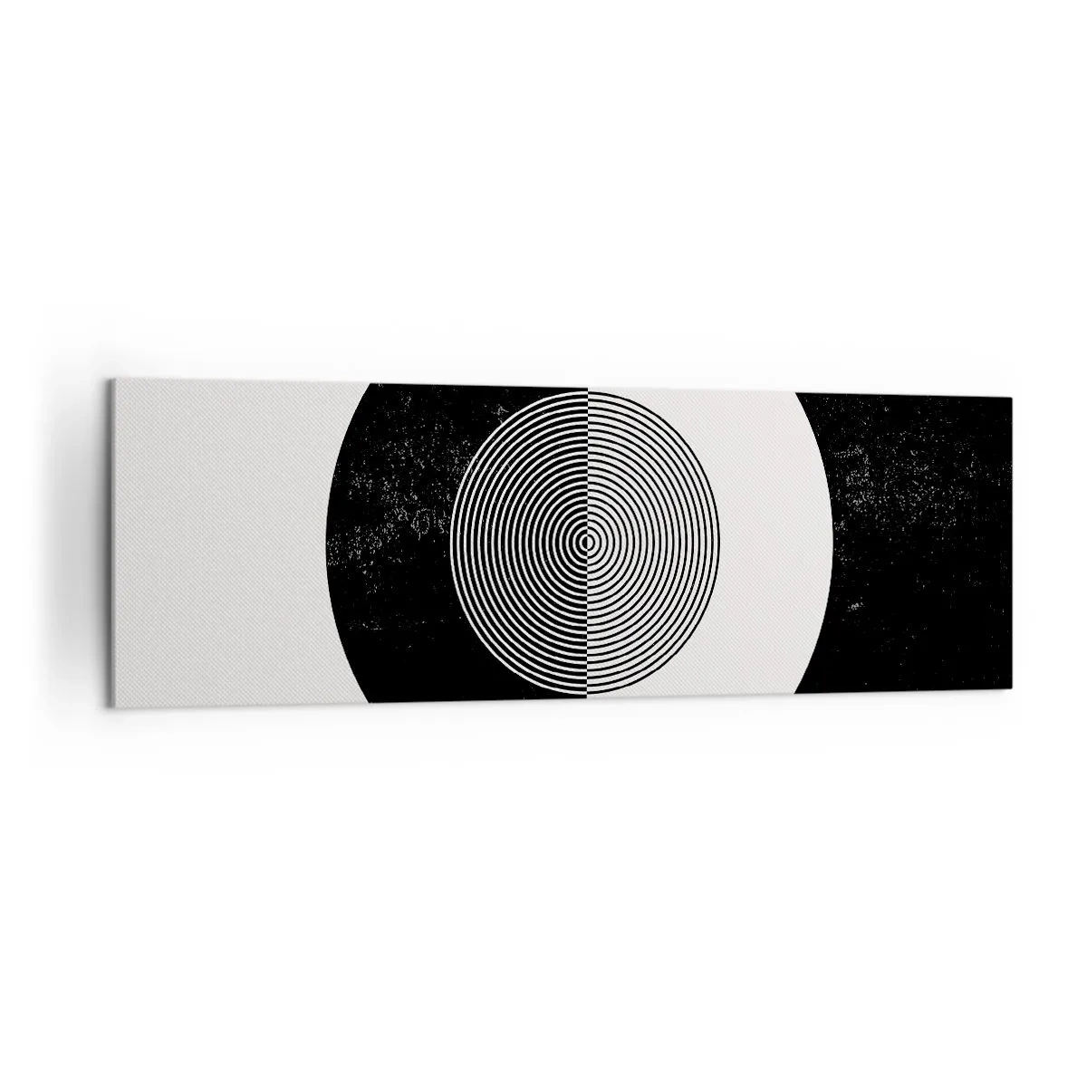 Obraz na płótnie - Graficzny wzór w kontrastujących czerni i bieli - 160x50cm - Harmonia w czerni i bieli - Nowoczesna dekoracja ścienna do salonu i sypialni ARTTOR