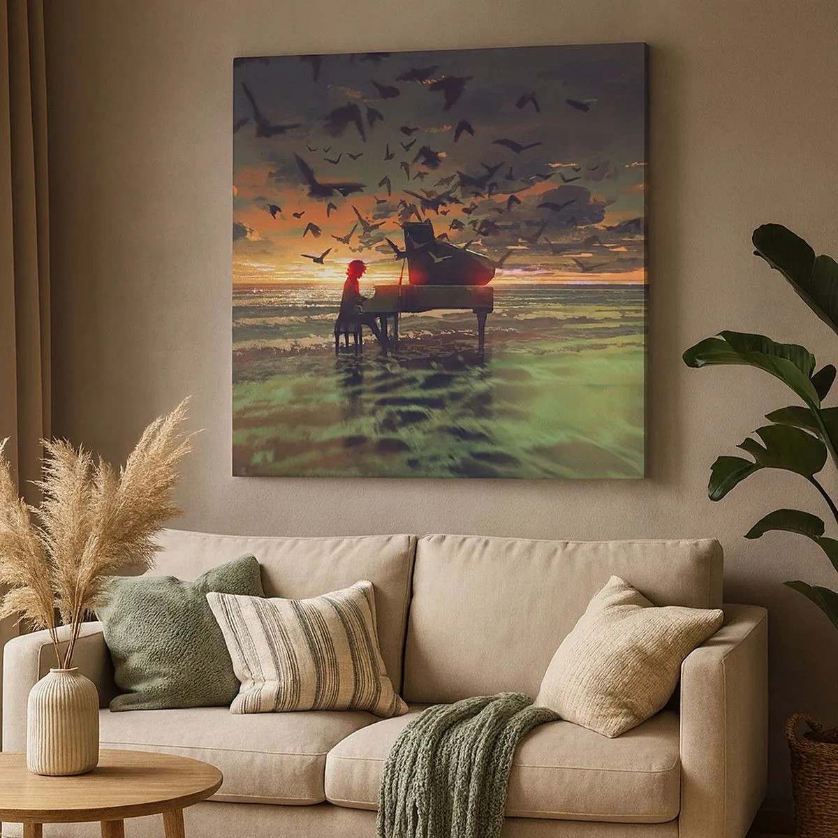 Obraz na płótnie - Koncert na fortepian i fale - 30x30 cm