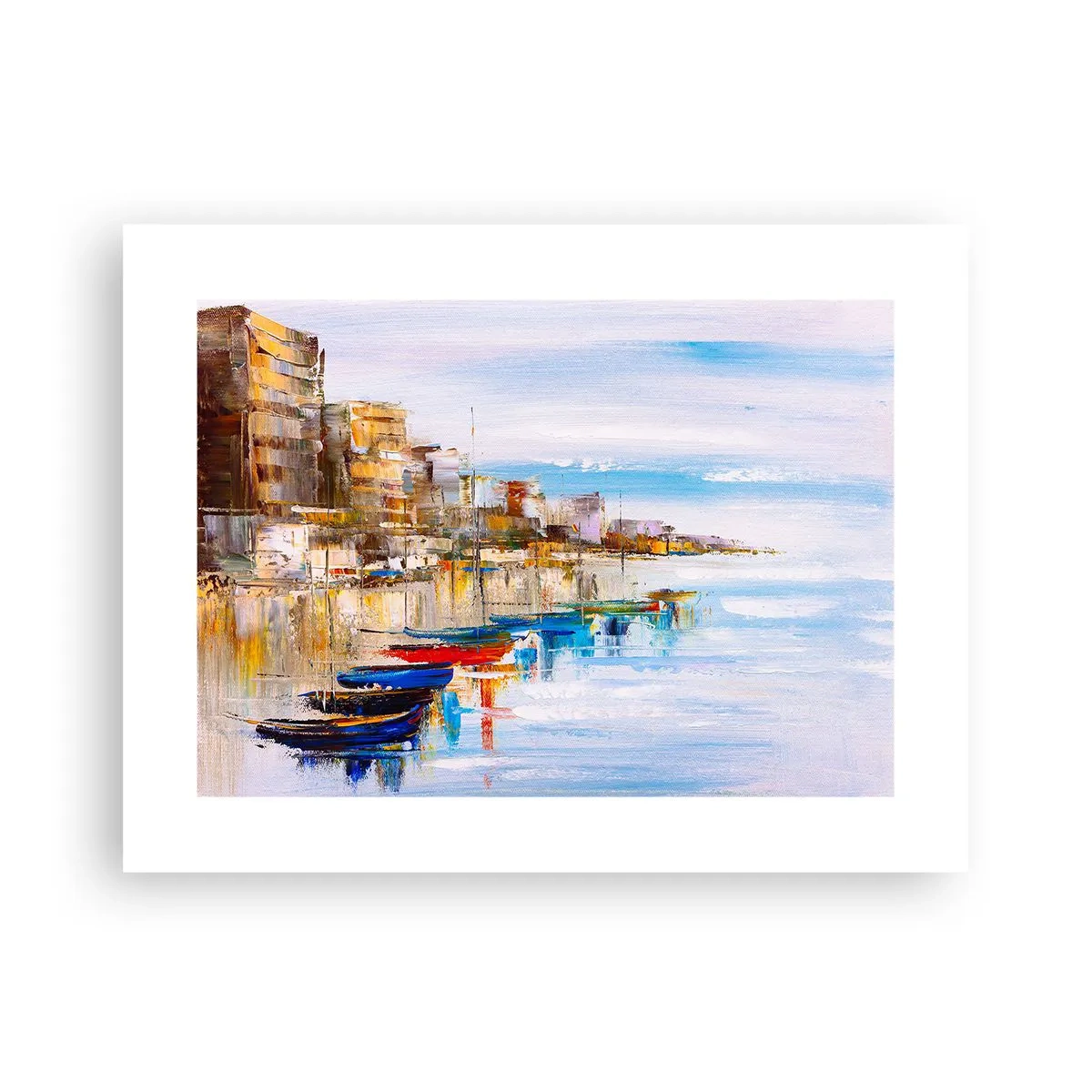 Plakat - Wielobarwna miejska przystań - 40x30 cm