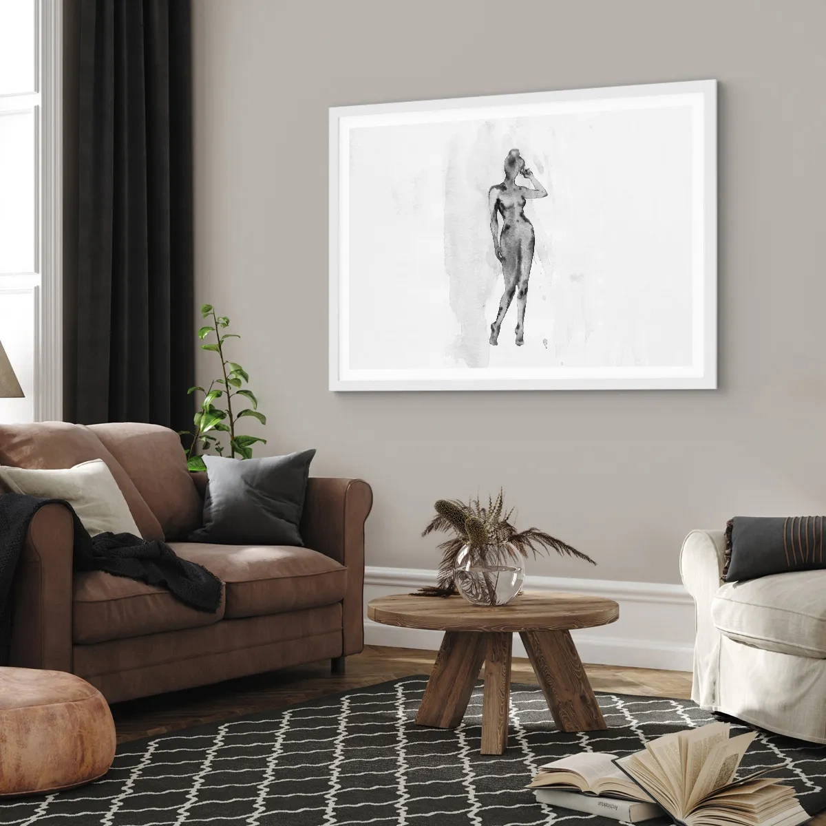 Plakat w białej ramie - Studium ideału kobiecości - 40x30 cm