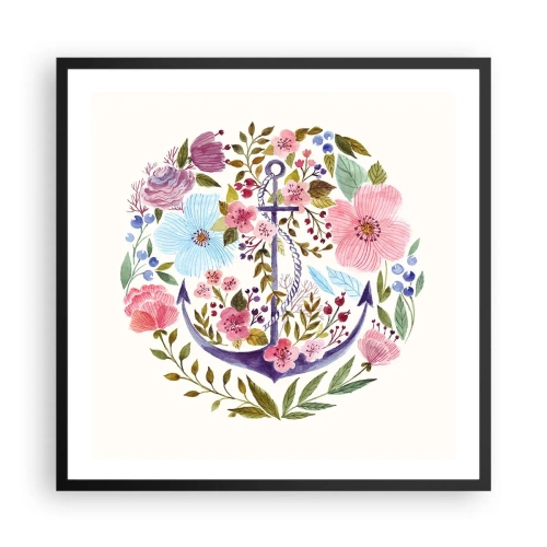 Plakat w czarnej ramie - Dobry sen żeglarza - 60x60 cm