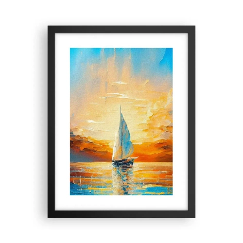 Plakat w czarnej ramie - Żegluga w złocie - 30x40 cm