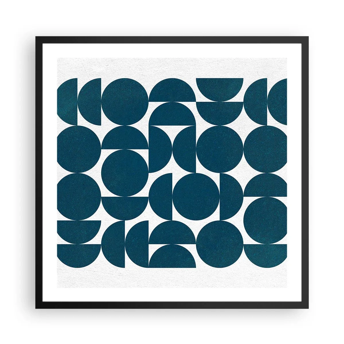 Plakat w czarnej ramie - Koła i półkola - 60x60 cm