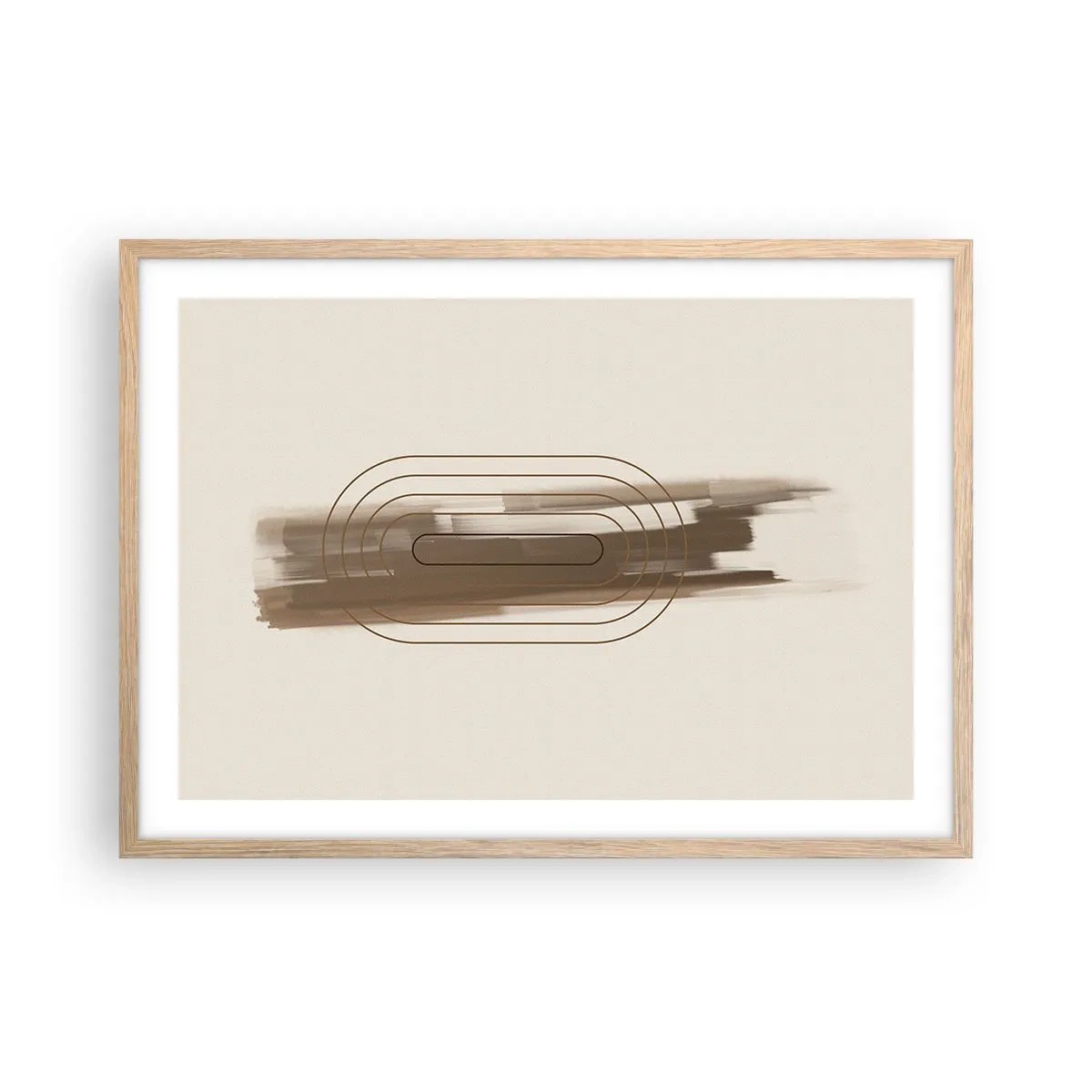 Plakat w ramie jasny dąb - Powiew szarości - 70x50 cm