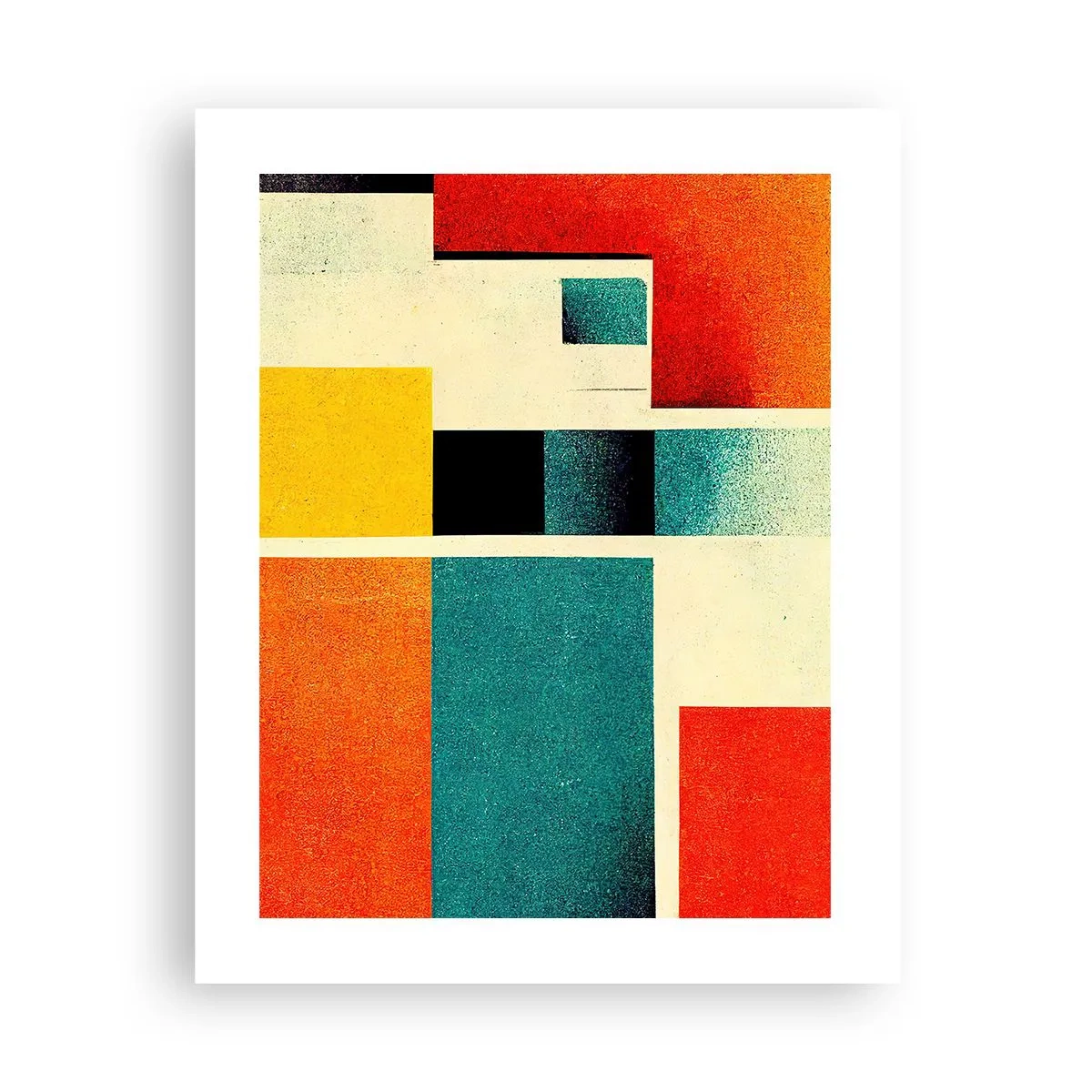 Plakat - Abstrakcja geometryczna – dobra energia - 40x50 cm