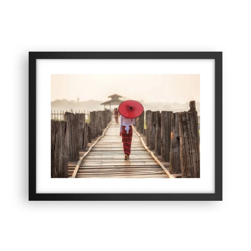 Plakat w czarnej ramie - Na starym moście - 40x30 cm