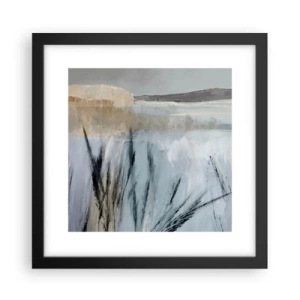 Plakat w czarnej ramie - Zimowe pola - 30x30 cm