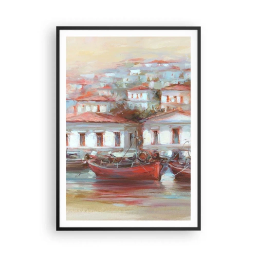 Plakat w czarnej ramie - Szczęśliwe miasteczko - 70x100 cm