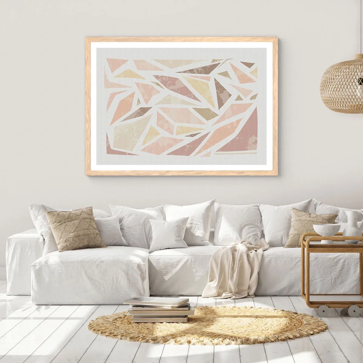 Plakat w ramie jasny dąb - Kompozycja witrażowa - 50x40 cm