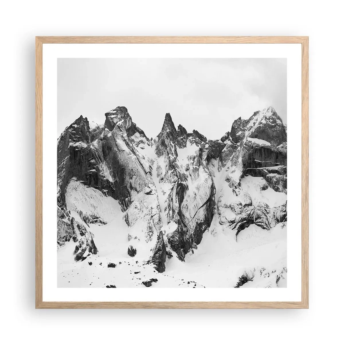 Plakat w ramie jasny dąb - Granitowa groźna grań - 60x60 cm