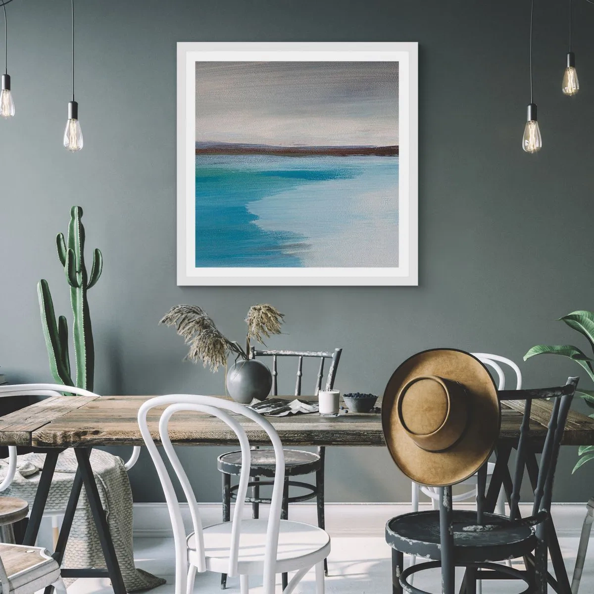 Plakat w białej ramie - Pejzaż horyzontalny - 40x40 cm