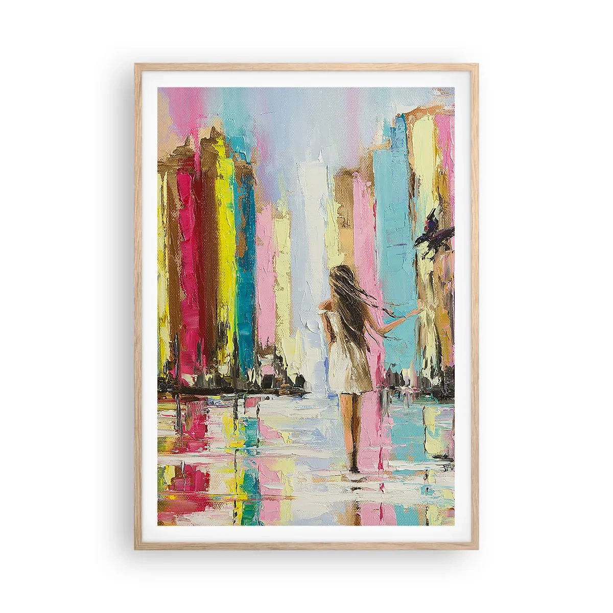 Plakat w ramie jasny dąb - Idż za mną - 70x100 cm