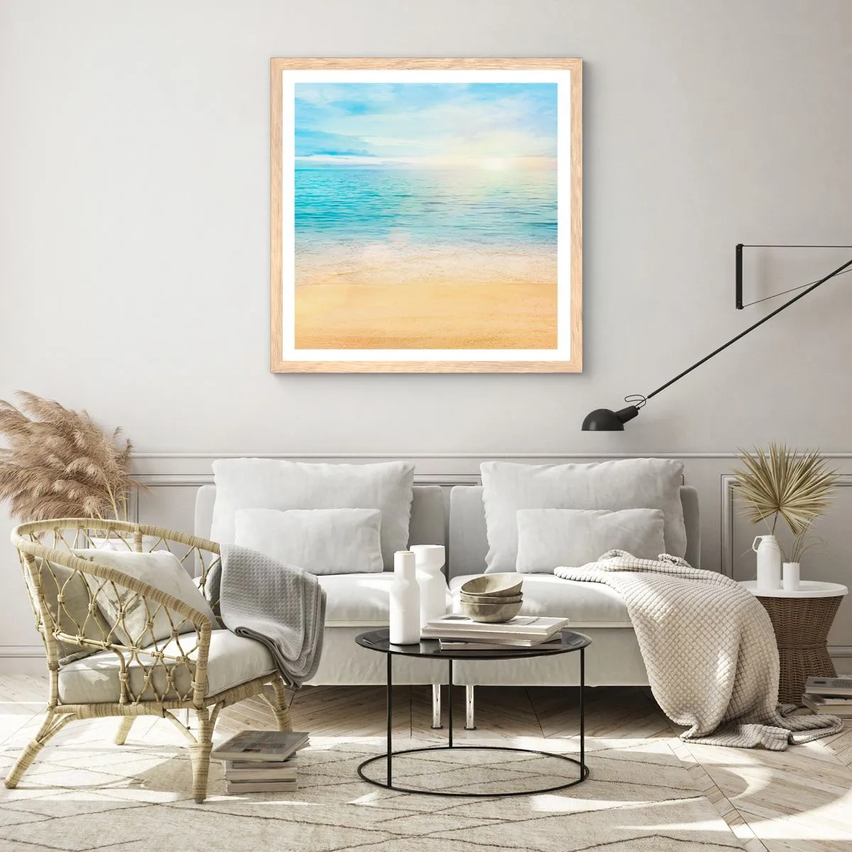 Plakat w ramie jasny dąb - Wielki błękit - 50x50 cm