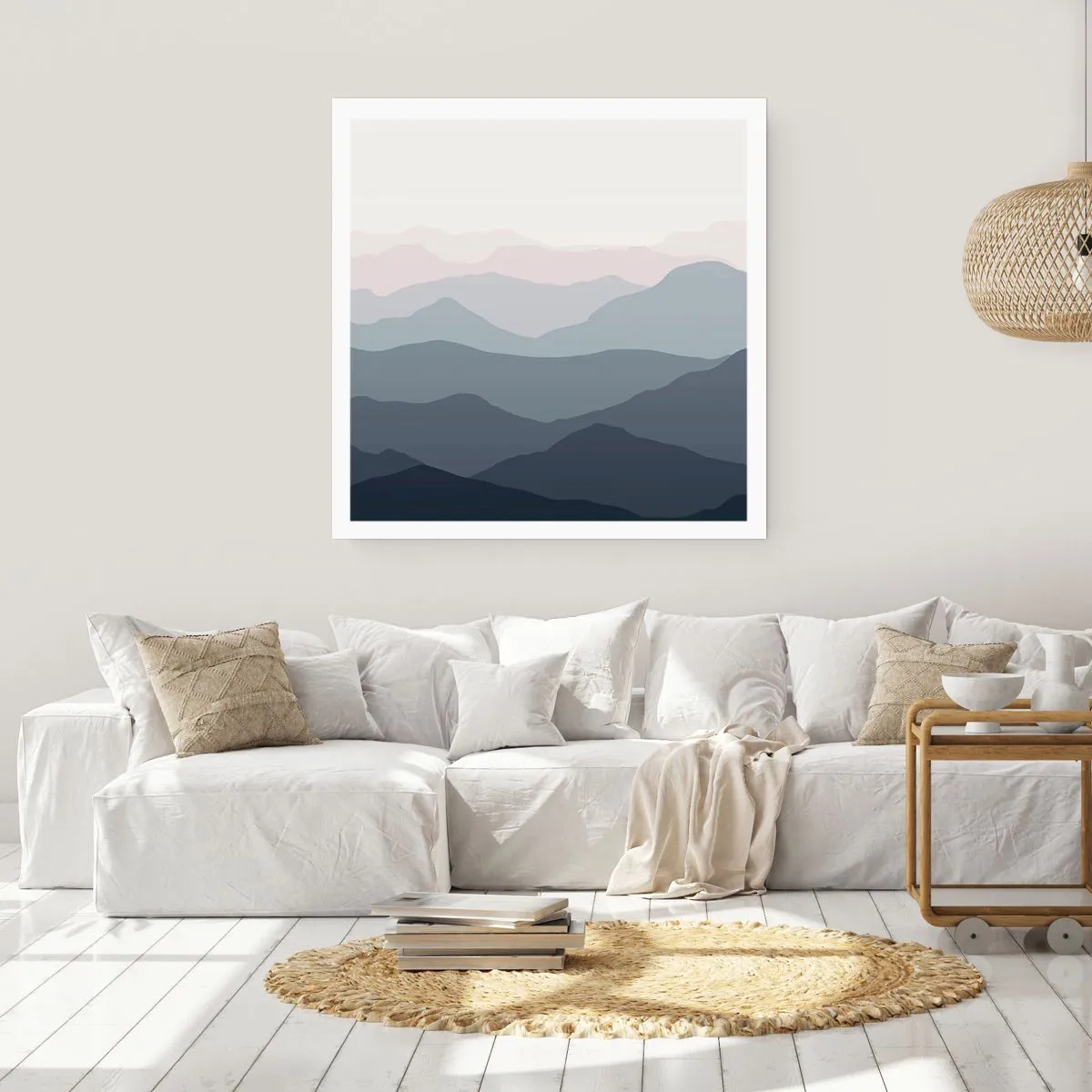 Plakat - Fale gór - 40x40 cm