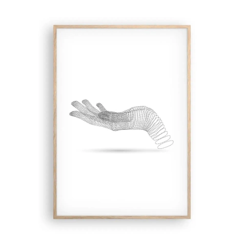 Plakat w ramie jasny dąb - Sprężysta dłoń - 70x100 cm