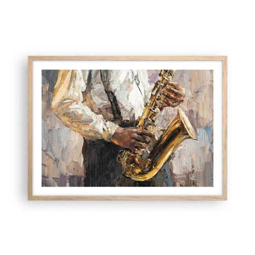 Plakat w ramie jasny dąb - Czas na solo - 70x50 cm