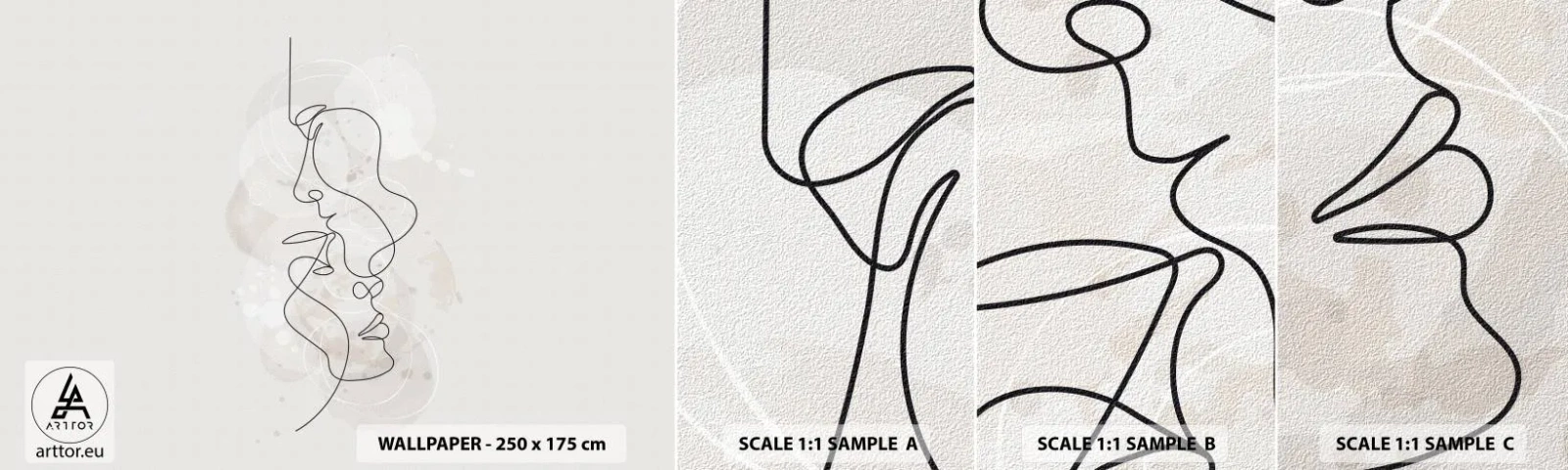Fototapeta Próbka Standard Eco - Splątani w uścisku - Abstrakcja, Mężczyzna, Kobieta - 100x30 cm