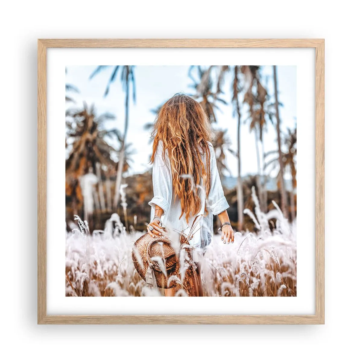 Plakat w ramie jasny dąb - Zrodzona z puchu traw - 50x50 cm