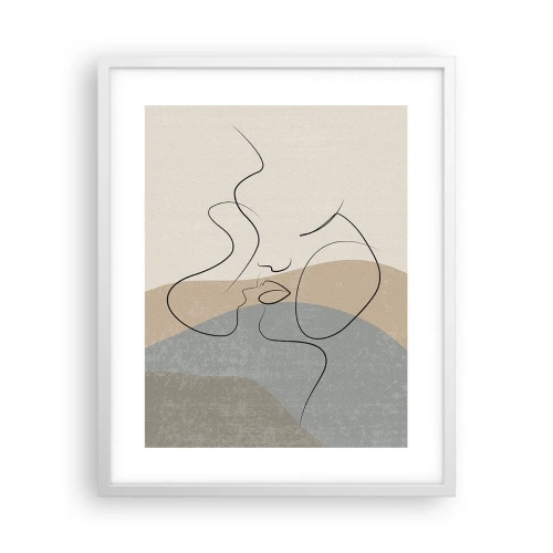 Plakat w białej ramie - Jak muśnięcie pędzlem - 40x50 cm