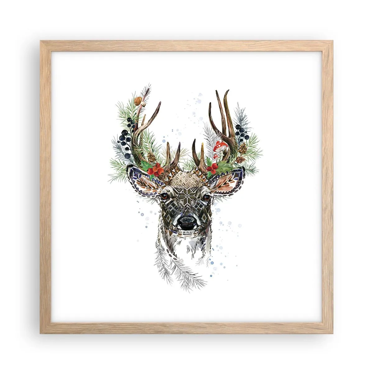 Plakat w ramie jasny dąb - W świątecznej szacie - 40x40 cm